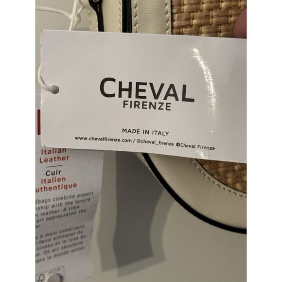 Cheval Firenze Crossbody Purse Straw Leather White NWT Cruise Vacation Old Money - Picture 6 of 15